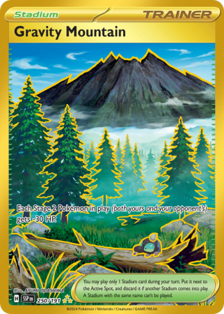 Pokémonkaart Gravity Mountain nummer 250/191 uit de set Surging Sparks (Scarlet & Violet)