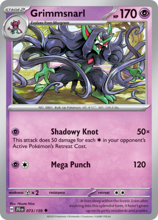 Pokémonkaart Grimmsnarl nummer 73/159 uit de set Journey Together (Scarlet & Violet)