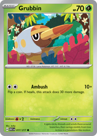 Pokémonkaart Grubbin nummer 17/217