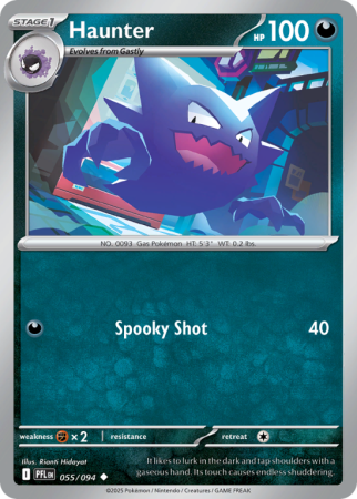 Pokémonkaart Haunter nummer 55/94 uit de set Phantasmal Flames (Mega Evolution)
