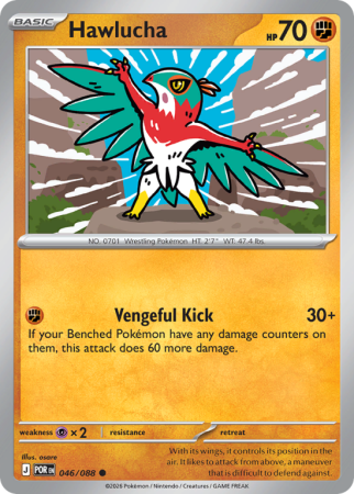 Pokémonkaart Hawlucha nummer 46/88
