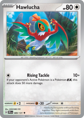 Pokémonkaart Hawlucha nummer 89/131 uit de set Prismatic Evolutions (Scarlet & Violet)