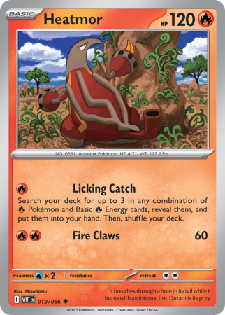Pokémonkaart Heatmor nummer 19/86 uit de set White Flare (Scarlet & Violet)