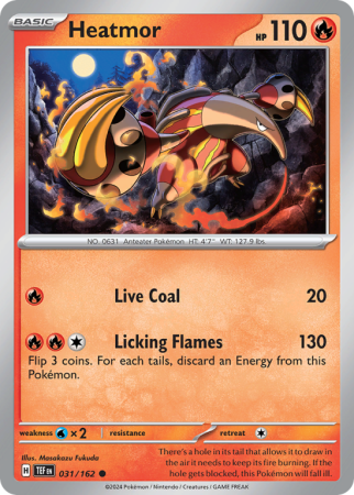 Pokémonkaart Heatmor nummer 31/162 uit de set Temporal Forces (Scarlet & Violet)