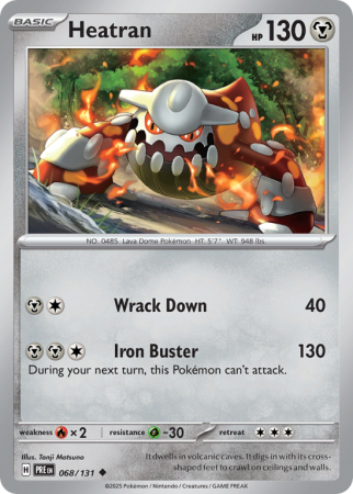 Pokémonkaart Heatran nummer 68/131 uit de set Prismatic Evolutions (Scarlet & Violet)