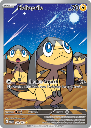 Pokémonkaart Helioptile nummer 143/132 uit de set Mega Evolution