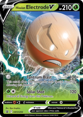 Pokémonkaart Hisuian Electrode V nummer SWSH294/103 uit de set SWSH Black Star Promos (Sword & Shield)