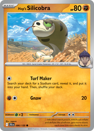 Pokémonkaart Hop's Silicobra nummer 86/159 uit de set Journey Together (Scarlet & Violet)