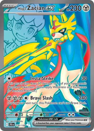 Pokémonkaart Hop's Zacian ex nummer 176/159 uit de set Journey Together (Scarlet & Violet)