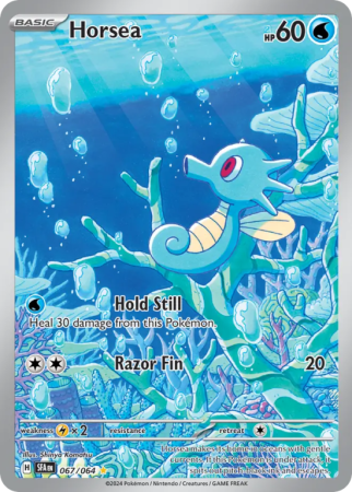 Pokémonkaart Horsea nummer 67/64