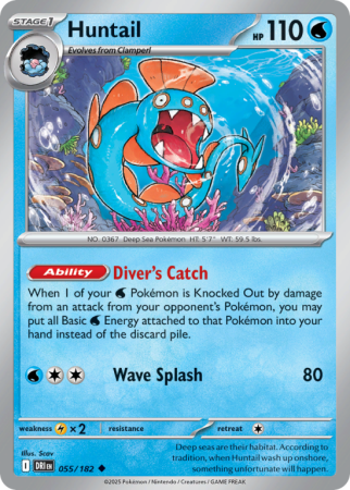 Pokémonkaart Huntail nummer 55/182 uit de set Destined Rivals (Scarlet & Violet)