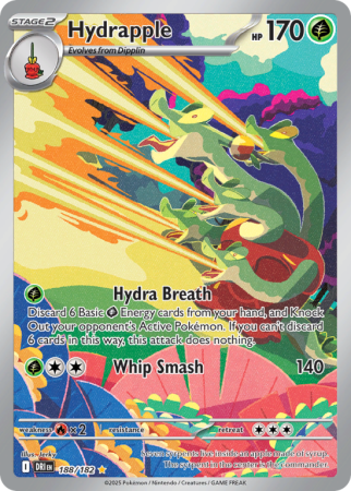 Pokémonkaart Hydrapple nummer 188/182 uit de set Destined Rivals (Scarlet & Violet)