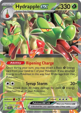 Pokémonkaart Hydrapple ex nummer 14/142 uit de set Stellar Crown (Scarlet & Violet)