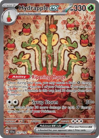Pokémonkaart Hydrapple ex nummer 167/142 uit de set Stellar Crown (Scarlet & Violet)