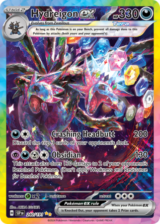 Pokémonkaart Hydreigon ex nummer 240/191
