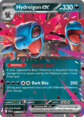 Pokémonkaart Hydreigon ex nummer 67/86 uit de set White Flare (Scarlet & Violet)