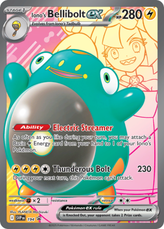 Pokémonkaart Iono's Bellibolt ex nummer 194/14