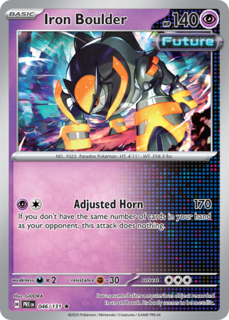 Pokémonkaart Iron Boulder nummer 46/131 uit de set Prismatic Evolutions (Scarlet & Violet)