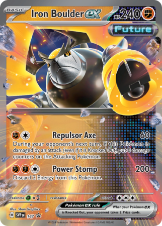 Pokémonkaart Iron Boulder ex nummer 147/14 uit de set Scarlet & Violet Black Star Promos (Scarlet & Violet)