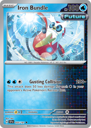 Pokémonkaart Iron Bundle nummer 55/191 uit de set Surging Sparks (Scarlet & Violet)