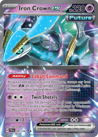 Pokémonkaart Iron Crown ex nummer 81/162 uit de set Temporal Forces (Scarlet & Violet)