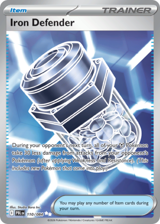 Pokémonkaart Iron Defender nummer 110/84 uit de set Pitch Black (Mega Evolution)
