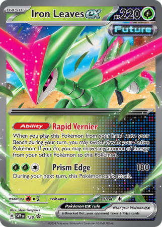 Pokémonkaart Iron Leaves ex nummer 128/14 uit de set Scarlet & Violet Black Star Promos (Scarlet & Violet)