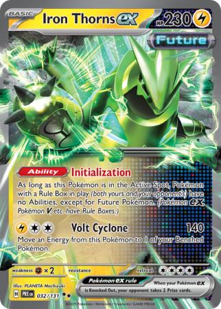 Pokémonkaart Iron Thorns ex nummer 32/131 uit de set Prismatic Evolutions (Scarlet & Violet)