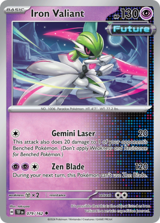 Pokémonkaart Iron Valiant nummer 79/162 uit de set Temporal Forces (Scarlet & Violet)