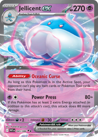 Pokémonkaart Jellicent ex nummer 45/86 uit de set White Flare (Scarlet & Violet)
