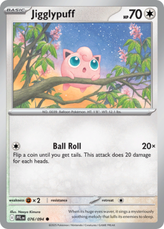 Pokémonkaart Jigglypuff nummer 76/94 uit de set Phantasmal Flames (Mega Evolution)