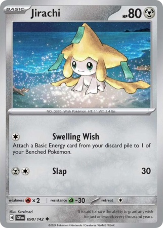 Pokémonkaart Jirachi nummer 98/142 uit de set Stellar Crown (Scarlet & Violet)