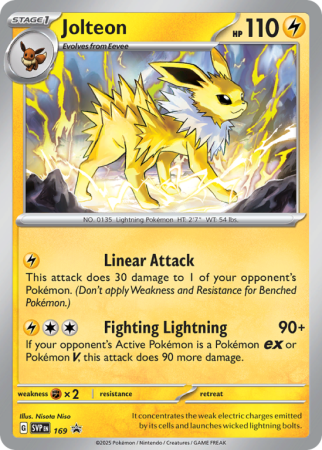 Pokémonkaart Jolteon nummer 169/14 uit de set Scarlet & Violet Black Star Promos (Scarlet & Violet)