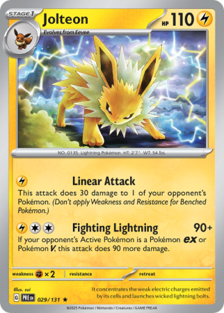 Pokémonkaart Jolteon nummer 29/131 uit de set Prismatic Evolutions (Scarlet & Violet)