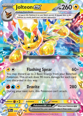 Pokémonkaart Jolteon ex nummer 30/131 uit de set Prismatic Evolutions (Scarlet & Violet)