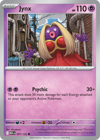 Pokémonkaart Jynx nummer 57/132 uit de set Mega Evolution
