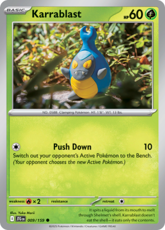 Pokémonkaart Karrablast nummer 9/159 uit de set Journey Together (Scarlet & Violet)