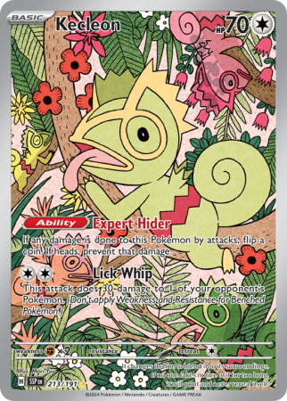 Pokémonkaart Kecleon nummer 213/191 uit de set Surging Sparks (Scarlet & Violet)