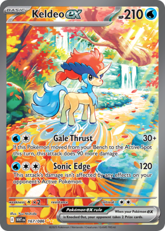 Pokémonkaart Keldeo ex nummer 167/86 uit de set White Flare (Scarlet & Violet)