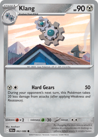 Pokémonkaart Klang nummer 62/86 uit de set Black Bolt (Scarlet & Violet)