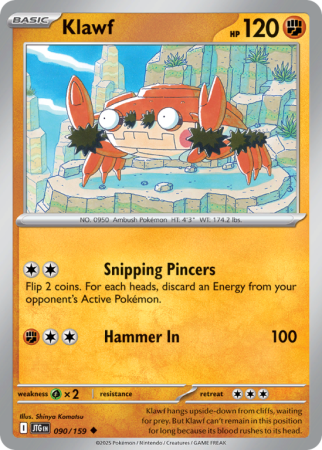 Pokémonkaart Klawf nummer 90/159 uit de set Journey Together (Scarlet & Violet)