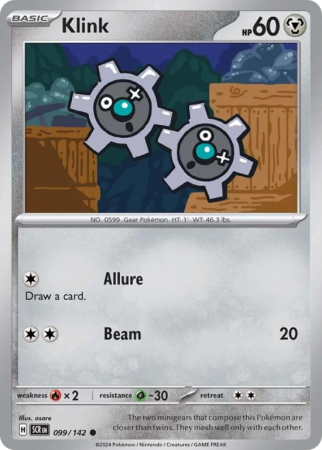 Pokémonkaart Klink nummer 99/142