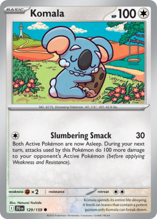 Pokémonkaart Komala nummer 129/159 uit de set Journey Together (Scarlet & Violet)