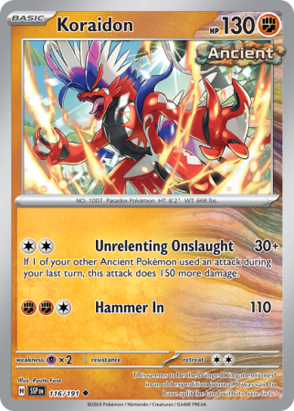 Pokémonkaart Koraidon nummer 116/191