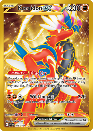 Pokémonkaart Koraidon ex nummer 254/198