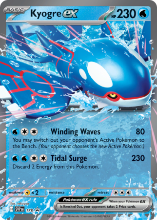 Pokémonkaart Kyogre ex nummer 178/14 uit de set Scarlet & Violet Black Star Promos (Scarlet & Violet)