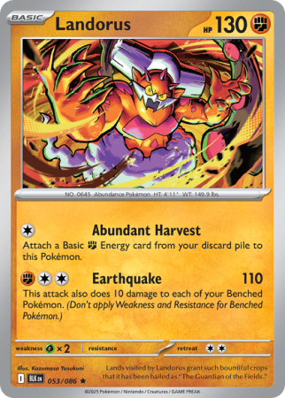 Pokémonkaart Landorus nummer 53/86 uit de set Black Bolt (Scarlet & Violet)