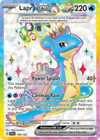 Pokémonkaart Lapras ex nummer 158/142