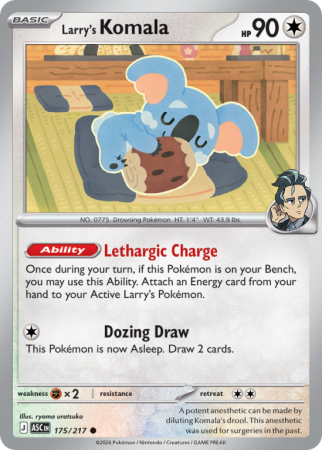 Pokémonkaart Larry's Komala nummer 175/217