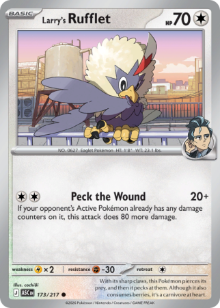 Pokémonkaart Larry's Rufflet nummer 173/217